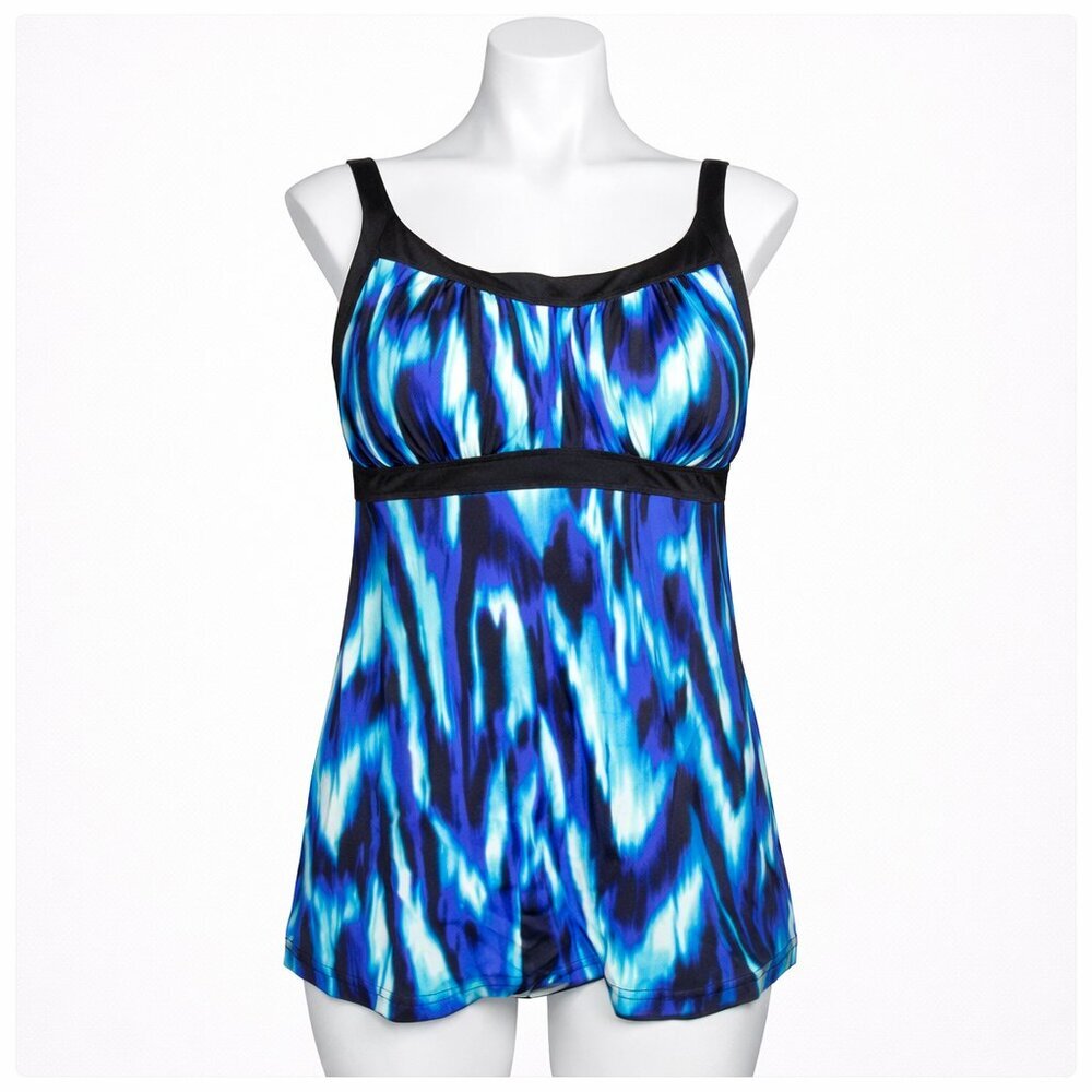 CARIBBEAN JOE Tankini Swim Top Size 16